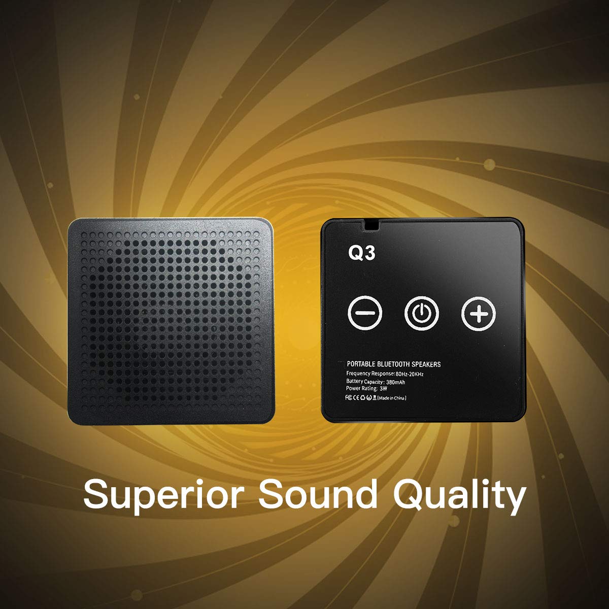 Bluetooth Speaker - 2 Packs Wireless Portable Bluetooth Speaker with Built-in Mic, Subwoofer, Enhanced Bassfor For Home | Travel | Camping | Biking | Sports | Pool | Beach | Hiking.(Gray)