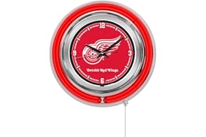 Holland Bar Stool NHL Unisex-Adult Double Neon Ring, 15" Dia. Logo Clock