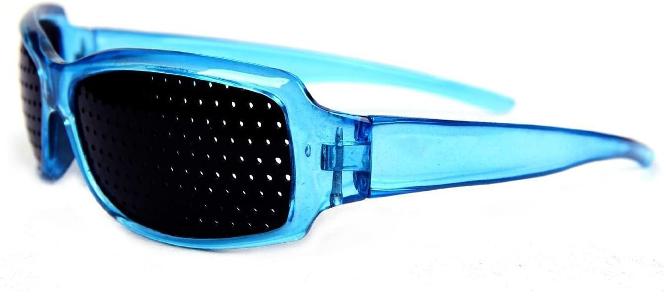 FreshGadgetz Pinhole Glasses for Eyesight Strengthening Vision Care Improver Eyesight Anti Fatigue - Blue - Pinhole Glasses UK - GridGlasses - Pinhole glasses For Eyesight Strengthening