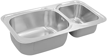 HAFELE Stainless Steel Double Bowl Sink (Silver, Satin Finish, 1-Piece)