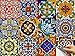 Bleucoin Tile Stickers Kitchen Backsplash Bathroom Vinyl Water-Resistant Peel and Stick Mexican Talavera Tile Decal (24, 4