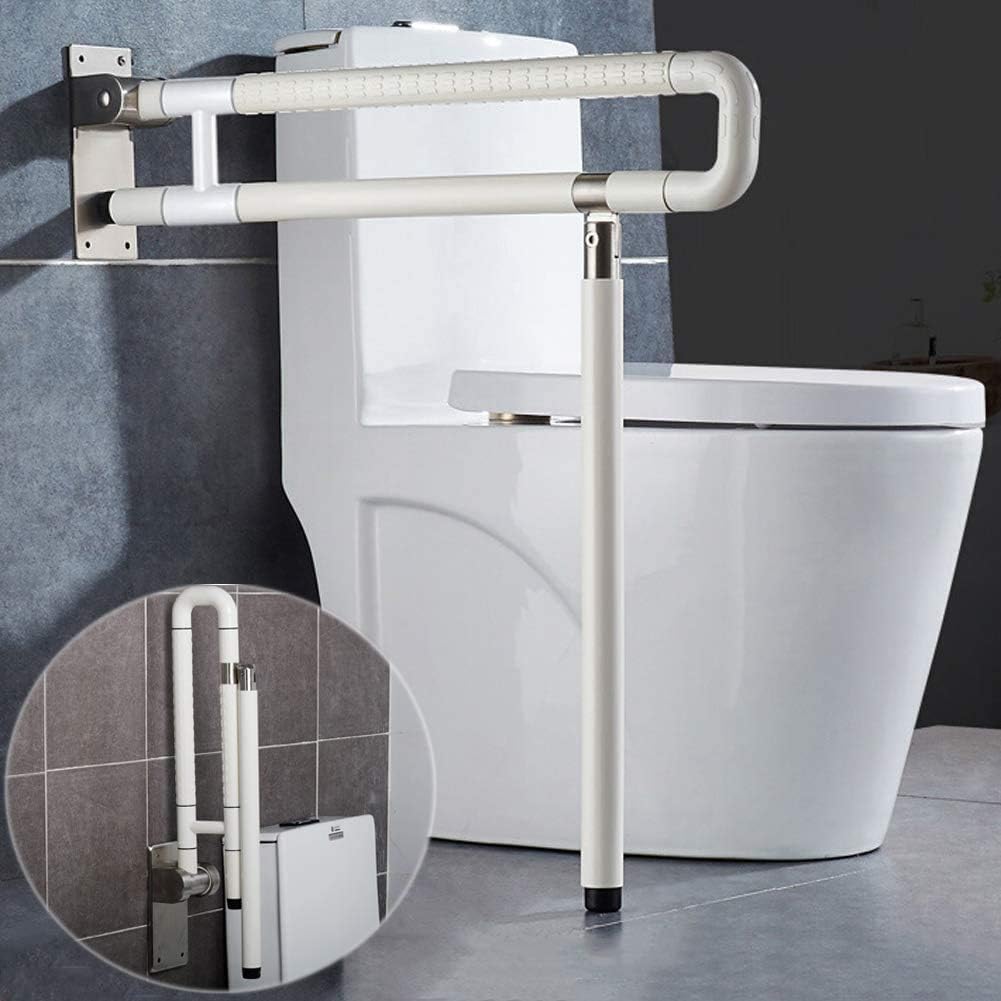 Nisorpa Toilet Grab Bar,Foldable Drop Down Toilet Rails,Seat Support Aid Assist Rail,Non Slip Toilet Bar for Disabled Elderly Handicap Pregnant