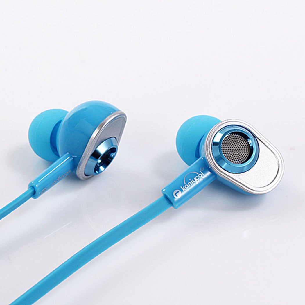 Onbio General Wired Headset Sport Stereo In-Ear Earphones Earbuds Handsfree Bluetooth Headphone (Blue)