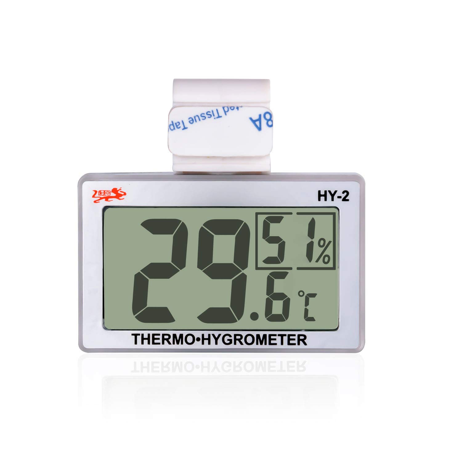 Reptile Thermo-Hygrometer Terrarium Digital Temperature Humidity Gauge for Pet Rearing Box Reptiles Tank Thermometer Hygrometer with Hook and Stick Pad