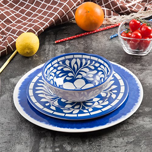 Melamine Dinnerware Set 12 Pcs Dinner Dishes Set for Outdoor Use