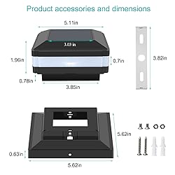 Sumaote Solar Post Lights 160LM 52 LED - Outdoor