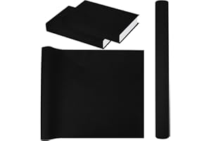 Fuceury Book Cloth for Book Binding 57×17 Inch Black Fabric Surface Paper Backed Book Cover