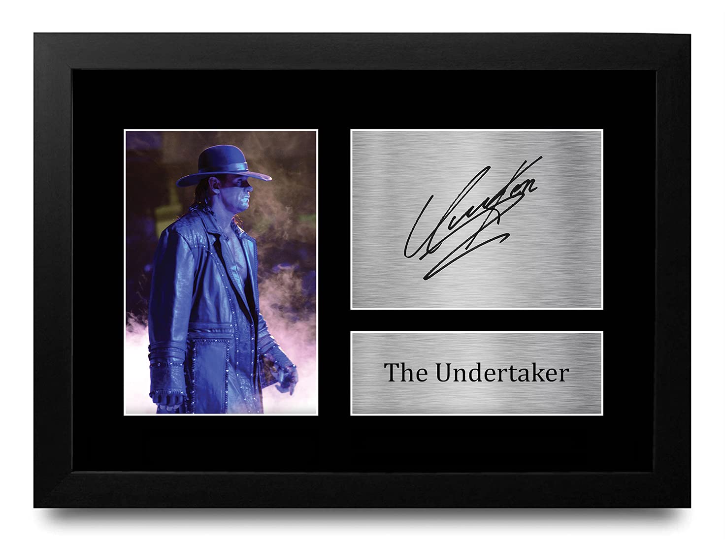 HWC Trading FR The Undertaker Gift Signed FRAMED A4 Printed Autograph WWE WWF Wrestling Gifts Print Photo Picture Display