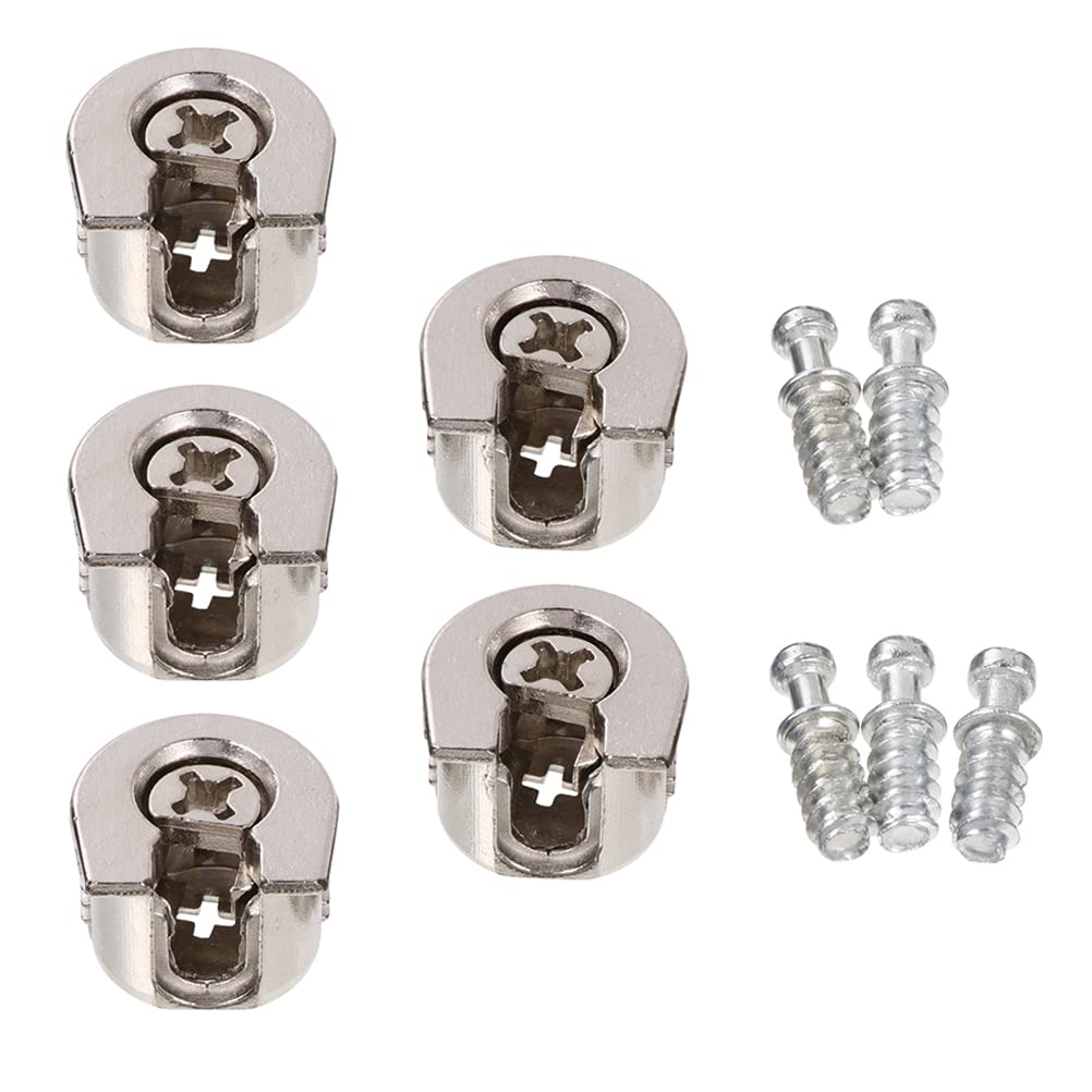 Balacoo 5Pcs Furniture Side Knock Down Furniture Cam Lock Furniture Connecting Fixing Screw 3 in 1 Cam Lock Furniture Fastener for Cabinet Wardrobe Drawer, Silver, 3.2X2X1.5CM (J24YB39W411TL)