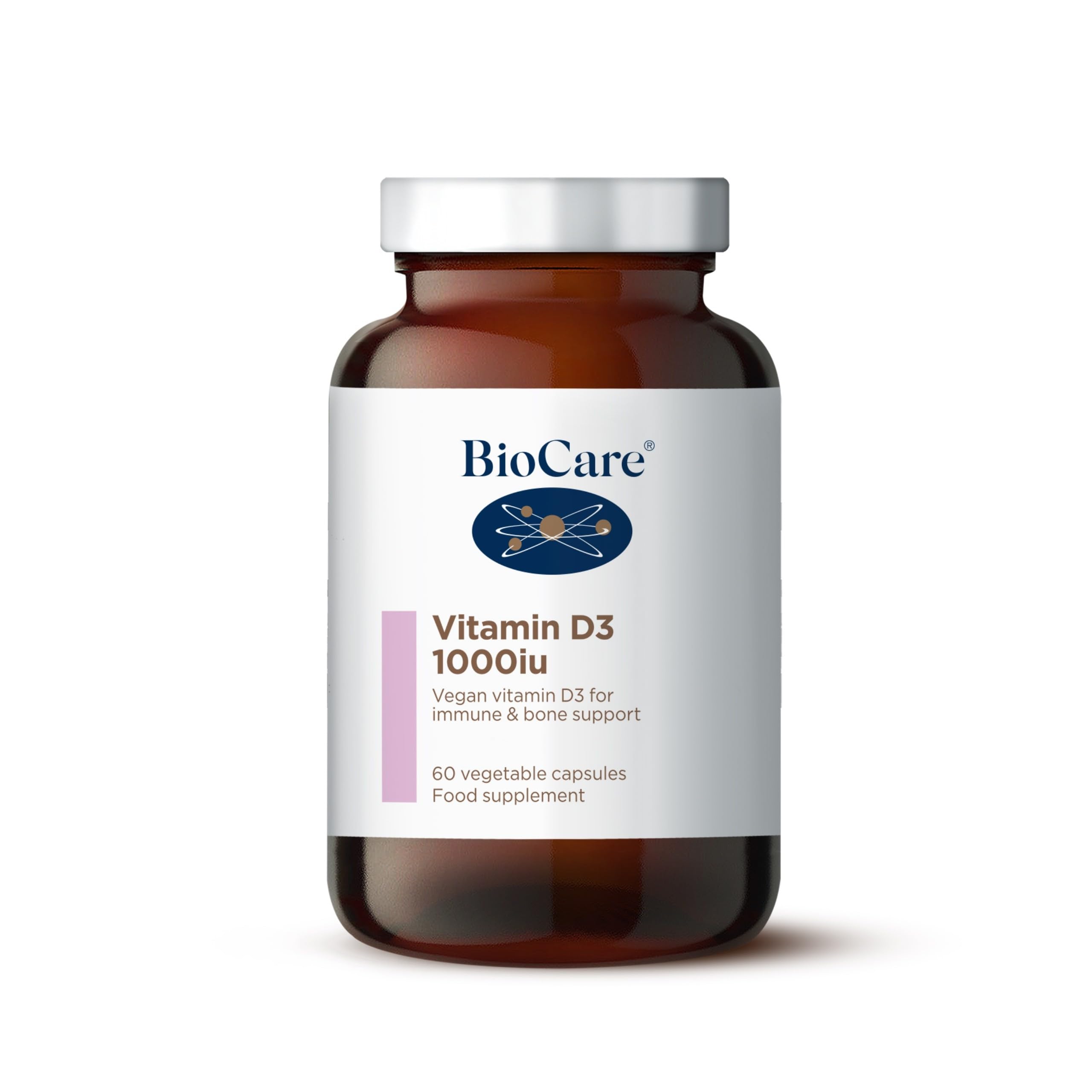 BioCare Vitamin D3 1000iu - Vegan Vitamin D for Immune, Bone, Muscle and Teeth Support - 60 Capsules