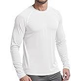 PLUMZJOY Mens UPF 50+ UV Sun Protection Shirts Outdoor Long Sleeve SPF Rash Guard for Fishing Hiking Swim Running