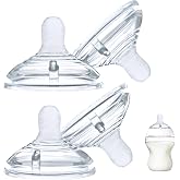 LSAUVWN 4pcs Silicone Nipples for Tommee Tippee Natural, Medium Flow, 3m+ | for Natural Start Anti-Colic Bottles &amp; Advanced Anti-Colic Bottles &amp; Close to Natural Bottless and NUK Simply Natura Bottle