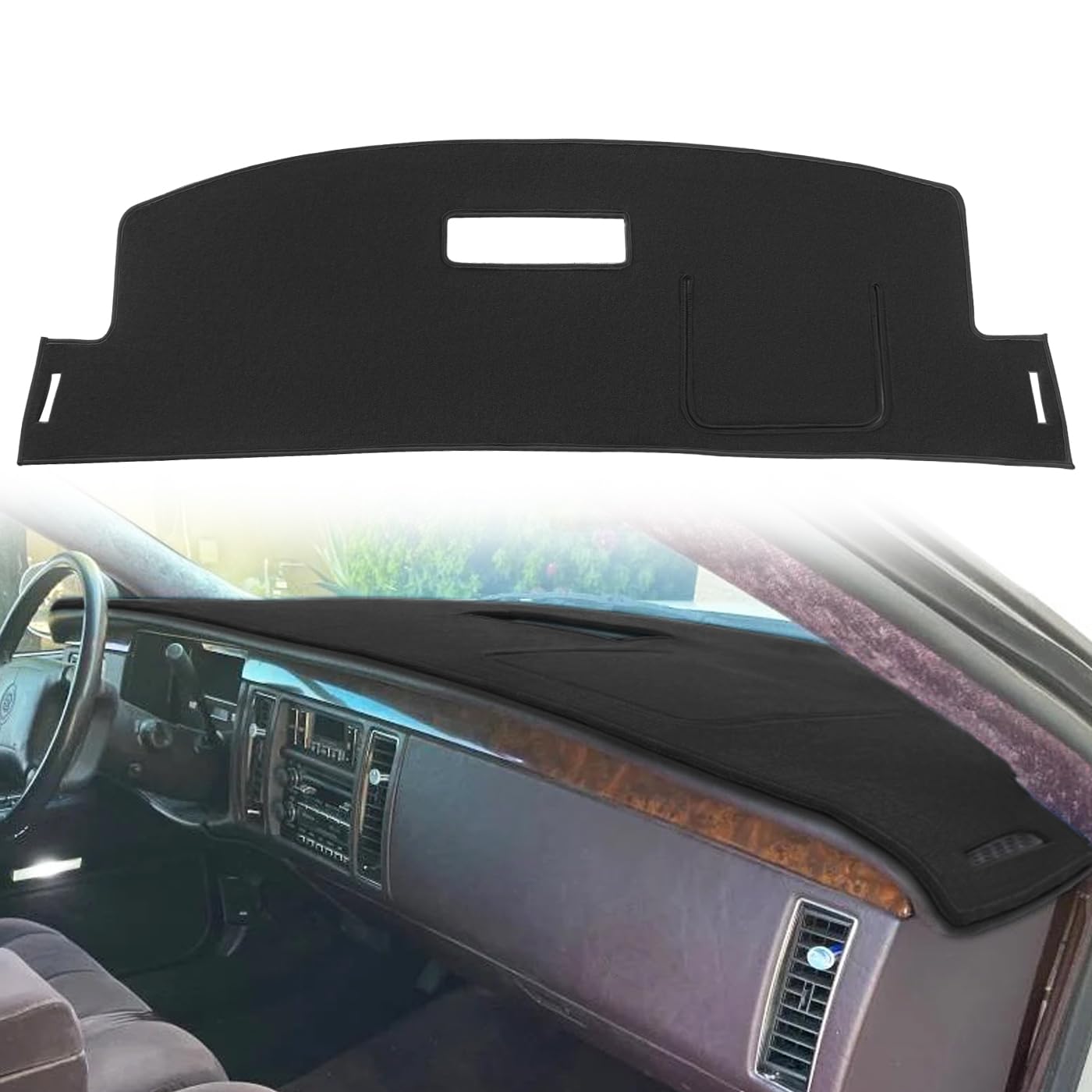 Photo 1 of Dash Cover Mat Custom Fit for Cadillac Fleetwood Dashboard Pad Carpet Protector K305 (Black)