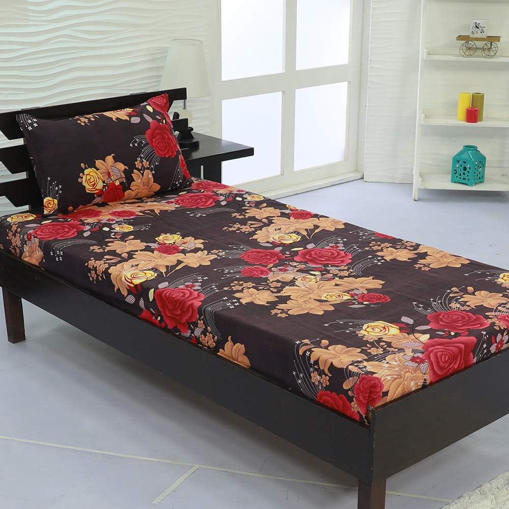 Valito Microfibre 90 TC Bedsheet (Single_Brown)