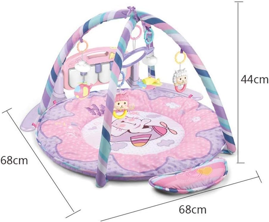 Meero London HE0611 New Born Pink Round Play mat Gym with Large Key Board 4 in 1 Kick & Play Activity Centre, Fun Animals - Image 3
