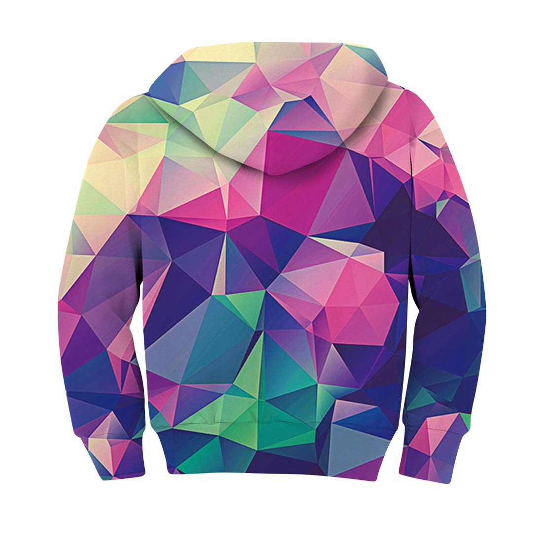 RAISEVERN Pullover per Bambini Ragazzi Unisex Cool 3D Stampato Felpe con Cappuccio Felpe con Cappuccio Coulisse con Grandi Tasche Viola 15t