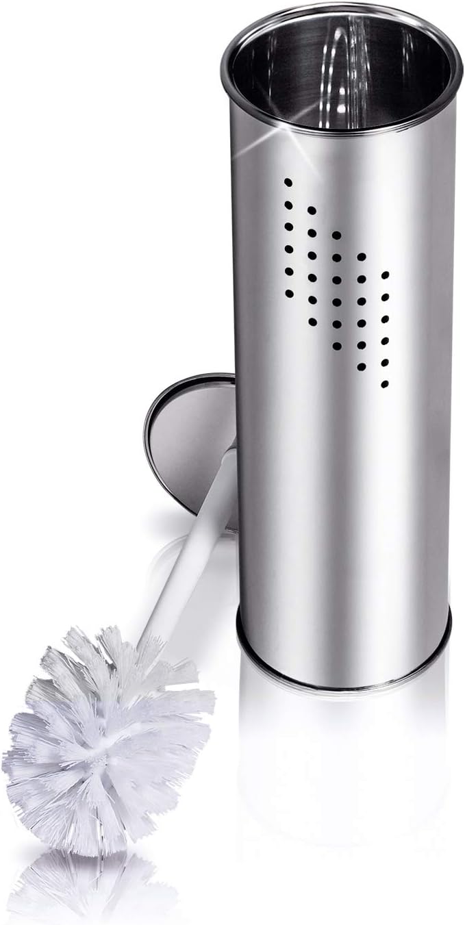 Tatkraft Kaiser Escobilla WC | Escobillero Baño de Pie Acero Inoxidable 38 cm