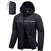 SWISSWELL Mens Rain Jacket & Coats Packable Lightweight Waterproof Windbreaker Hooded for Golf Cycling Hiking