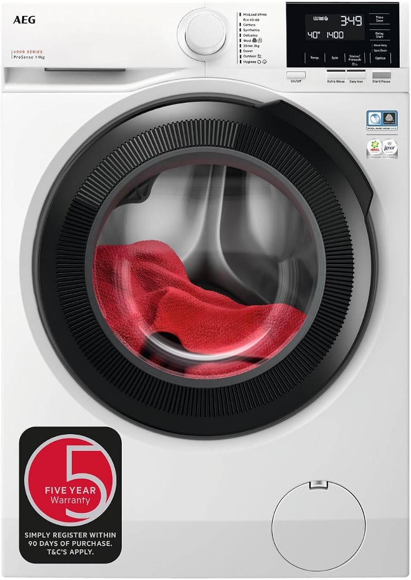 AEG Washing Machine 9 kg ProSense Timesave MIXLOAD 69 LFR61944B