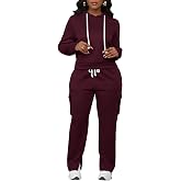 LovelyWholesale Womens Sweatsuits 2 Piece Set Hoodies and Cargo Sweatpants Sets