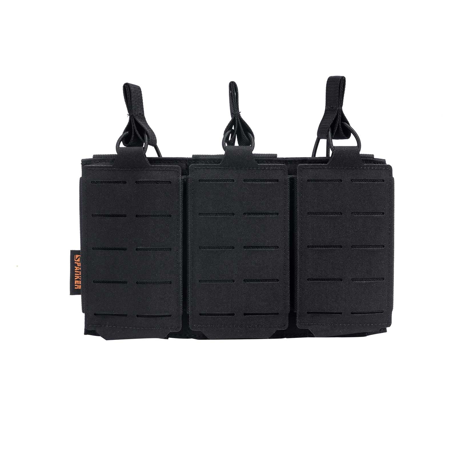 EXCELLENT ELITE SPANKER Nylon Triple Magazine Pouch Holder Carrier,Molle Mag Pouch for M4/M16/AR/AK Rifle Magazines(Triple,BLK)