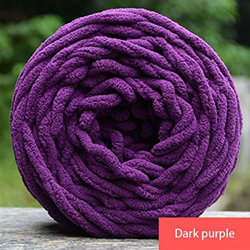 URNINAU Knitting Wool Soft Knitting Chunky Towelling Wool Ball Skein Scarf Yarn Pure Color Cute Dark Purple
