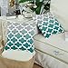CaliTime Pack of 2 Canvas Throw Pillow Covers Cases for Couch Sofa Home Decor Modern Gradient Quatrefoil Accent Geometric 18 X 18 Inches Gray to Teal