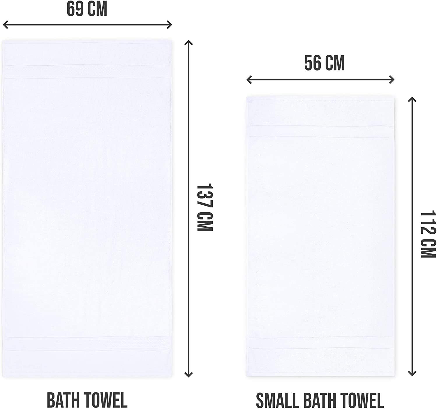 Utopia Towels Small Cotton Towels,White, 22 x 44 Inches Towels for Pool, Spa, and Gym Lightweight and Highly Absorbent Quick Drying Towels, (Pack of 6): Home & Kitchen