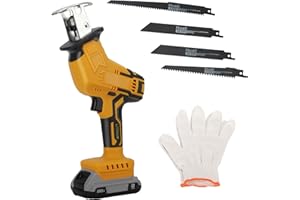 DGLYYXGS Reciprocating Saw For Dewalt 20V Max Battery, 3200 Strokes Per Minute Variable Speed Trigger Cordless Reciprocating with Brushless Motor, 4 Saw Blades for Wood & Metal Cutting (Tool Only)