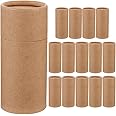 GLEAVI Empty Kraft Paper Jar Tube 15Pcs Round Paperboard 30ml Essential Oil Bottle Packaging Box Cardboard Deodorant Containers Brown Lipstick Boxes