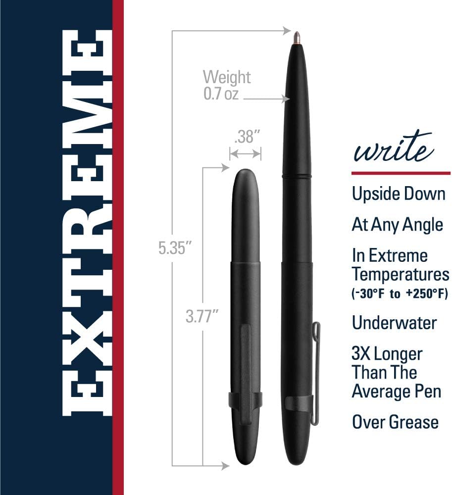 Fisher Space Pen Matte Black with Clip Bullet Ballpoint - Image 3
