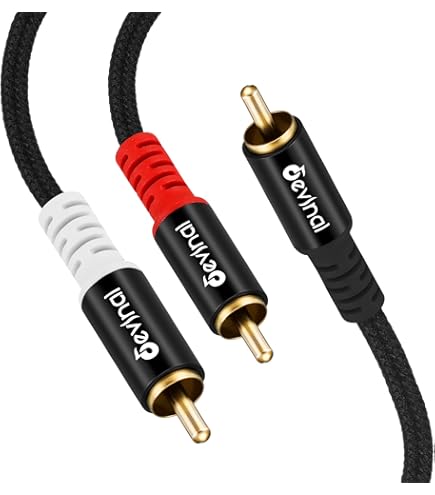 Poyiccot RCA Splitter Cable - 1 Male To 2 Male Stereo Audio, Subwoofer Y Adapter - Bi-Directional - 25cm/10inch
