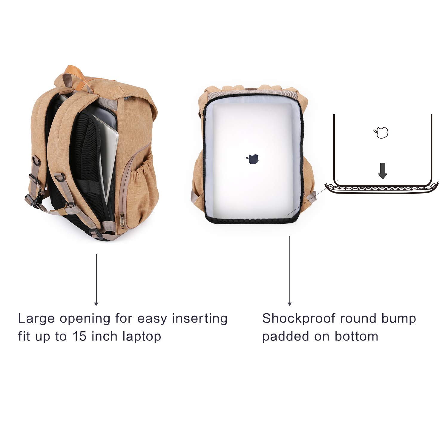 Noir Sac A Dos Appareil Photo Reflex Grand Vintage Impermeable