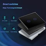 BSEED Smart Light Switch 3 Gang 2 Way Black Glass Backlit view 3