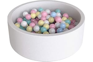 Wonder Space Deluxe Kids Round Ball Pit, Premium Handmade Kiddie Balls Pool, Soft Indoor Outdoor Nursery Baby Playpen, Ideal Gift Play Toy for Children Toddler Infant Boys and Girls (Off-White)