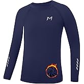 Moozava Boys Compression Thermal Shirt Long Sleeve Fleece Lined Youth Undershirt Kids Football Baseball Soccer Base Layer Top
