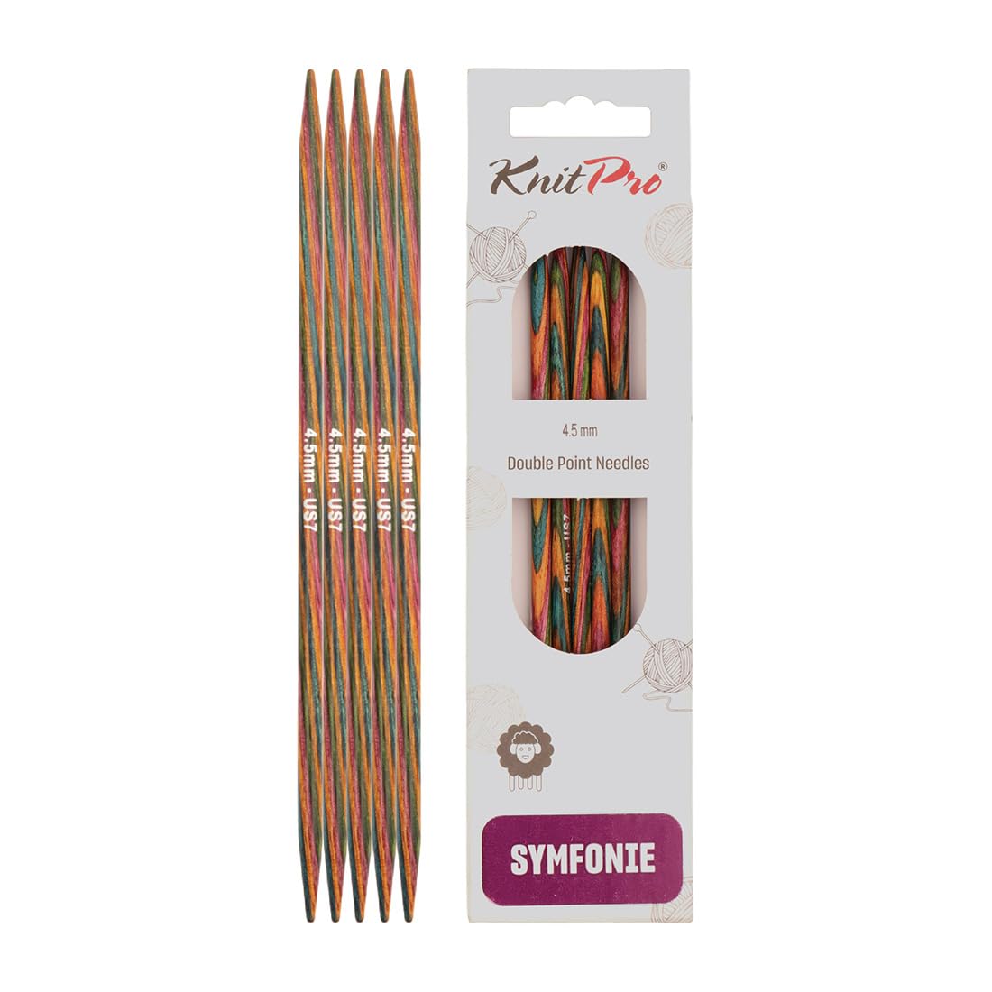 KnitPro Symfonie Double Pointed Needles 6" (15cm) | 4.50mm