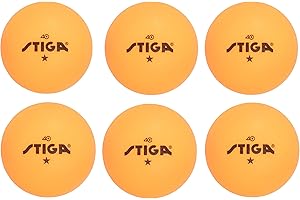 STIGA Ping Pong Balls – 6pk Orange 1-Star Table Tennis Balls, Official Size 40mm ABS Balls, Ultimate Durability for Indoor/Ou