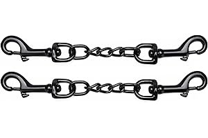 DEYACE Metal Dog Collar Safety Clip, 2 Pack Heavy-Duty Backup for Prong Collar, Dog Harness Collar Connector 8inch