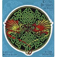 Peacemonger Celtic Dragons Art Decal Window Sticker