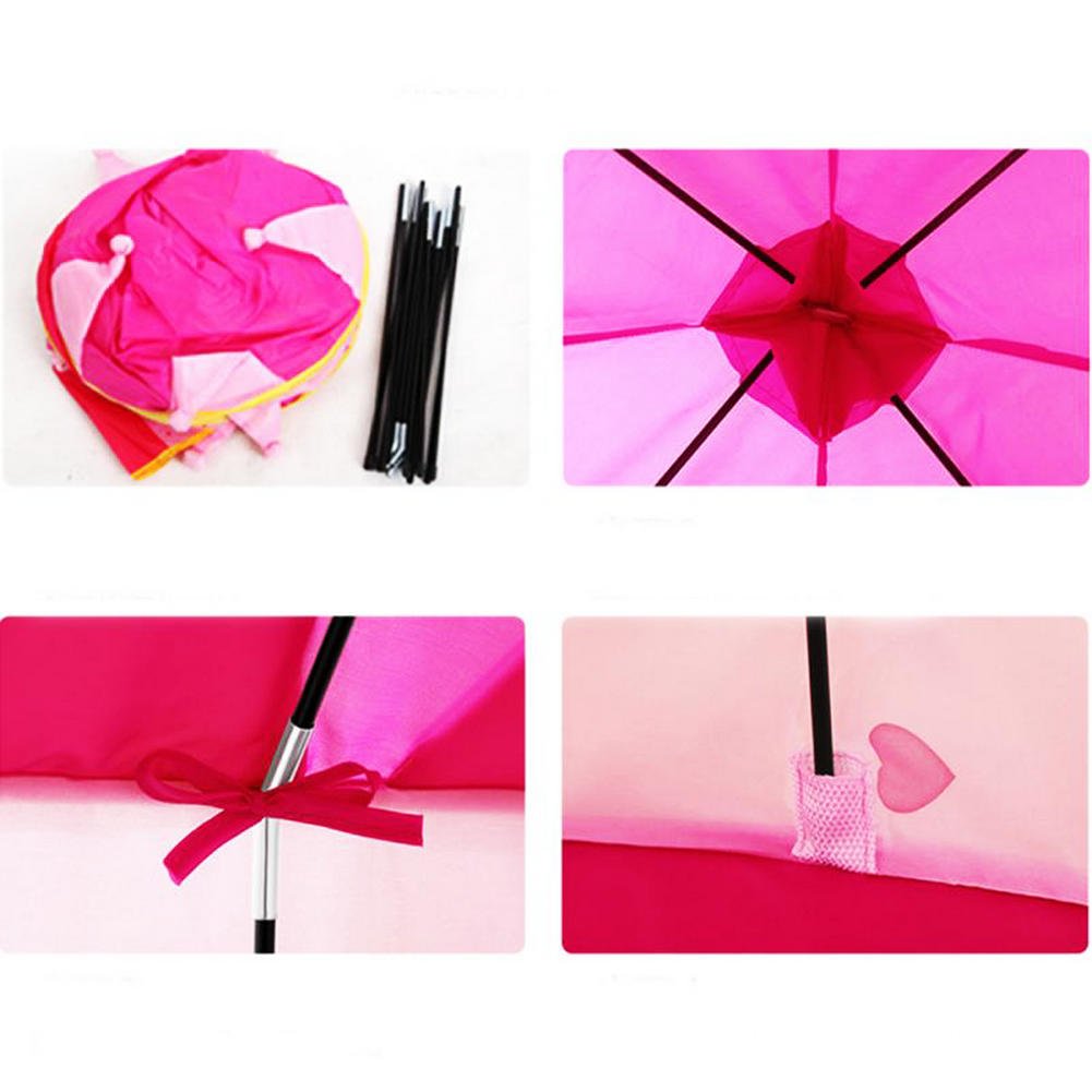 Rapidly boy Princess Castle Girls Play Tent Glow in the Dark Stars - Childrens Play Tents for Indoor & Outdoor Use,Easy to Folding back with Storage Carry Bag Pink