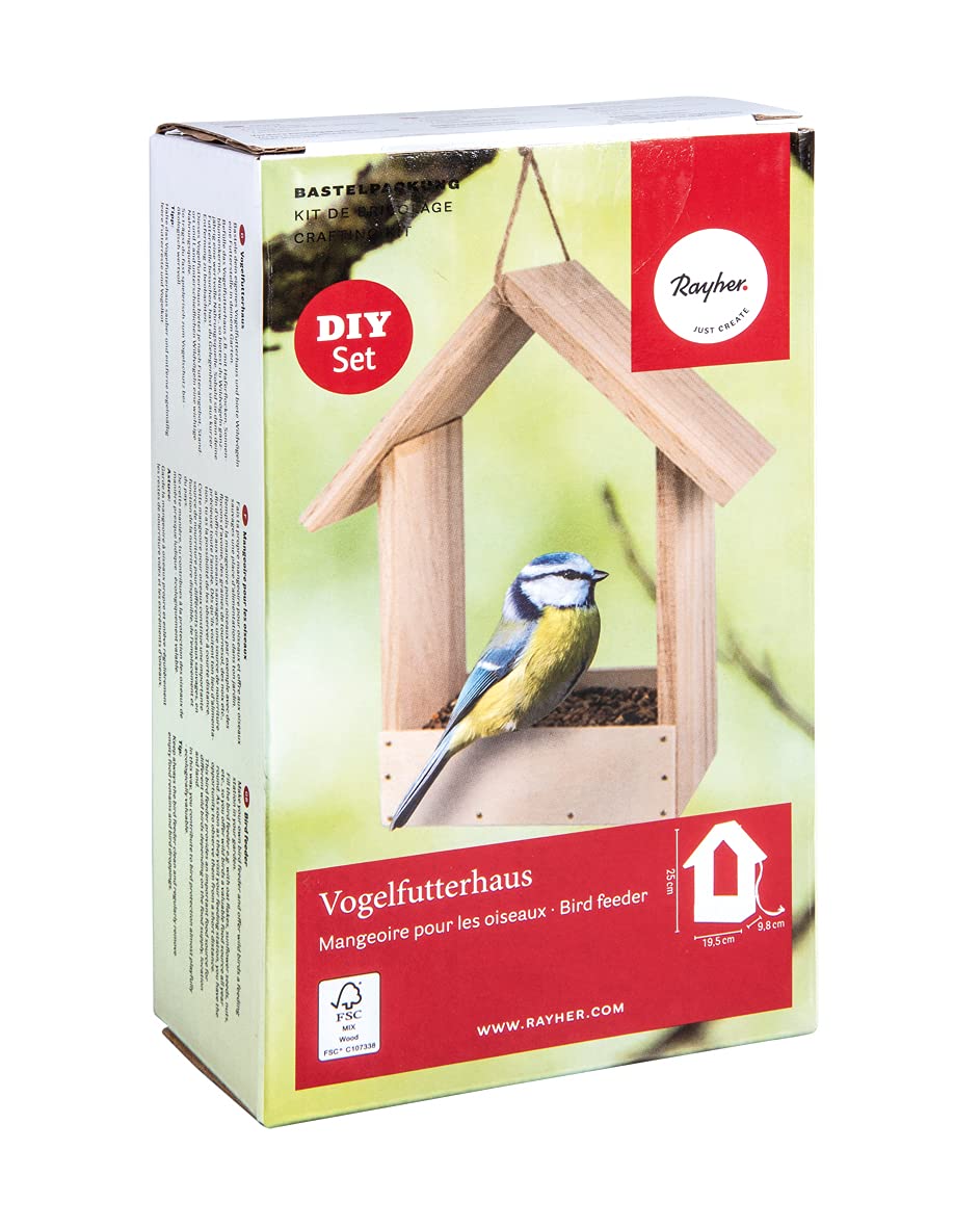 Rayher Wooden bird feeder 20 x 10 x 25 cm