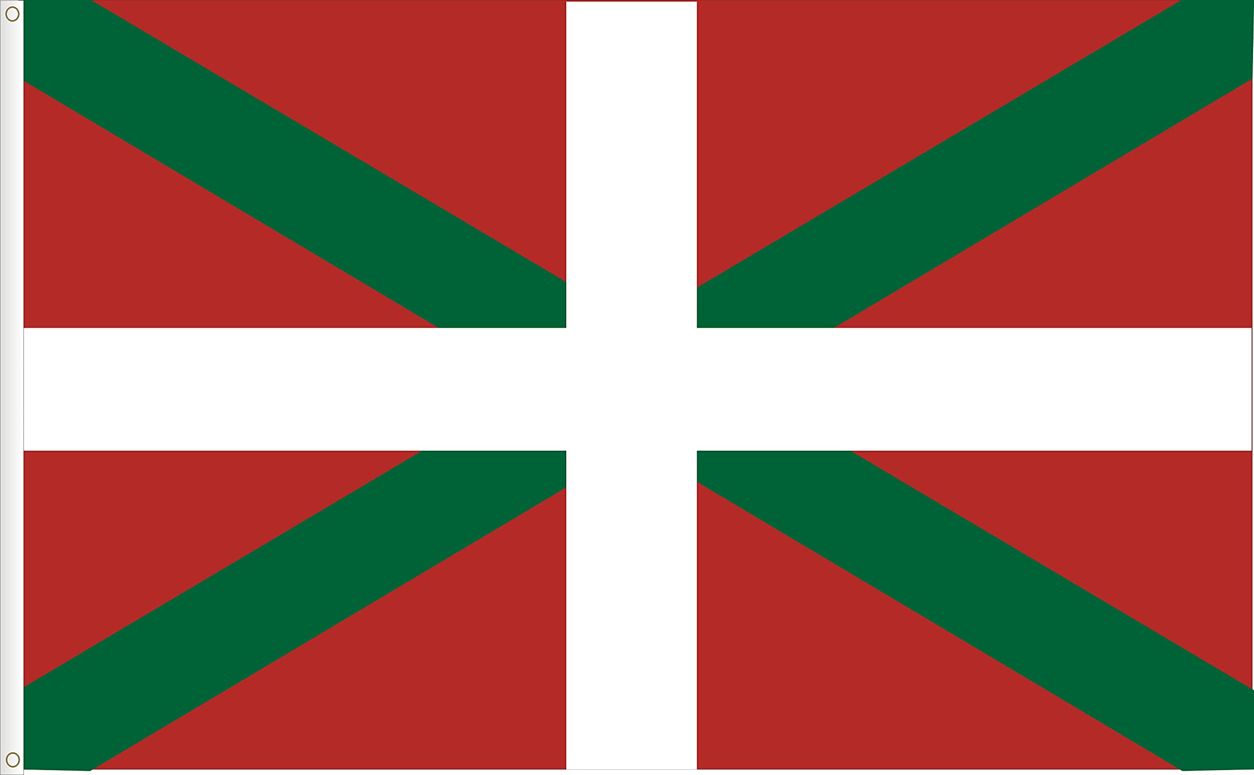 FLAG OF BASQUE COUNTRY. IKURRINA. SATIN POLYESTER 120D. SIZE L. 150X90 CM
