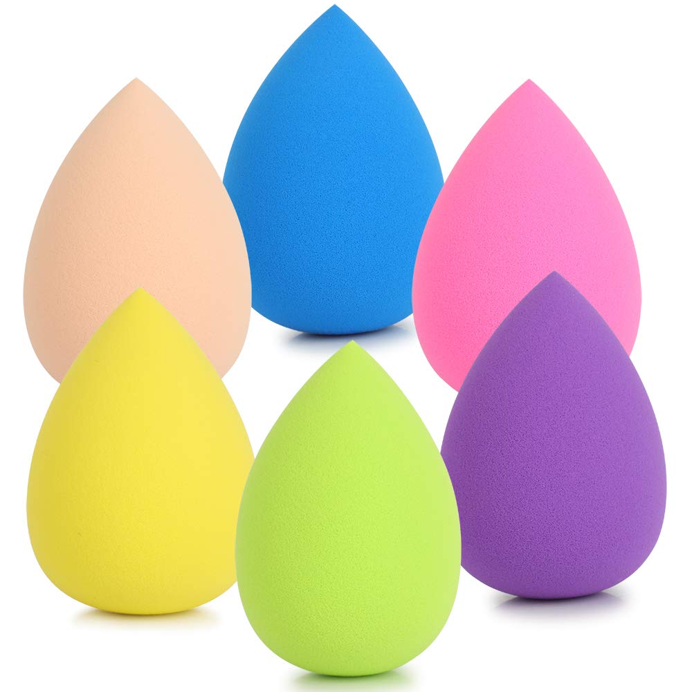 Lalasis Makeup Sponge, 6 Pcs Multi-colored Blender Blending Beauty Sponges for Foundations,Powders & Creams, Vegan, Cruelty Free and Non-Latex