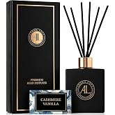 Aroma Loft Black Reed Diffusers for Home | Premium Fragrance Diffuser | Reed Diffuser Sticks in Oil Set with Cashmere Vanilla Scent | Smell Good Stuff | Long-Lasting Oil for Bathroom &amp; Office (5 oz)