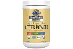 Garden of Life Dr. Formulated Keto Organic Grass Fed Butter Powder, 30 Servings, 8g Fat MCTs and CLA Plus Probiotics - Non-GMO, Gluten Free, Keto & Paleo, Best for Coffee, Shakes & Cooking, 10.58 Oz