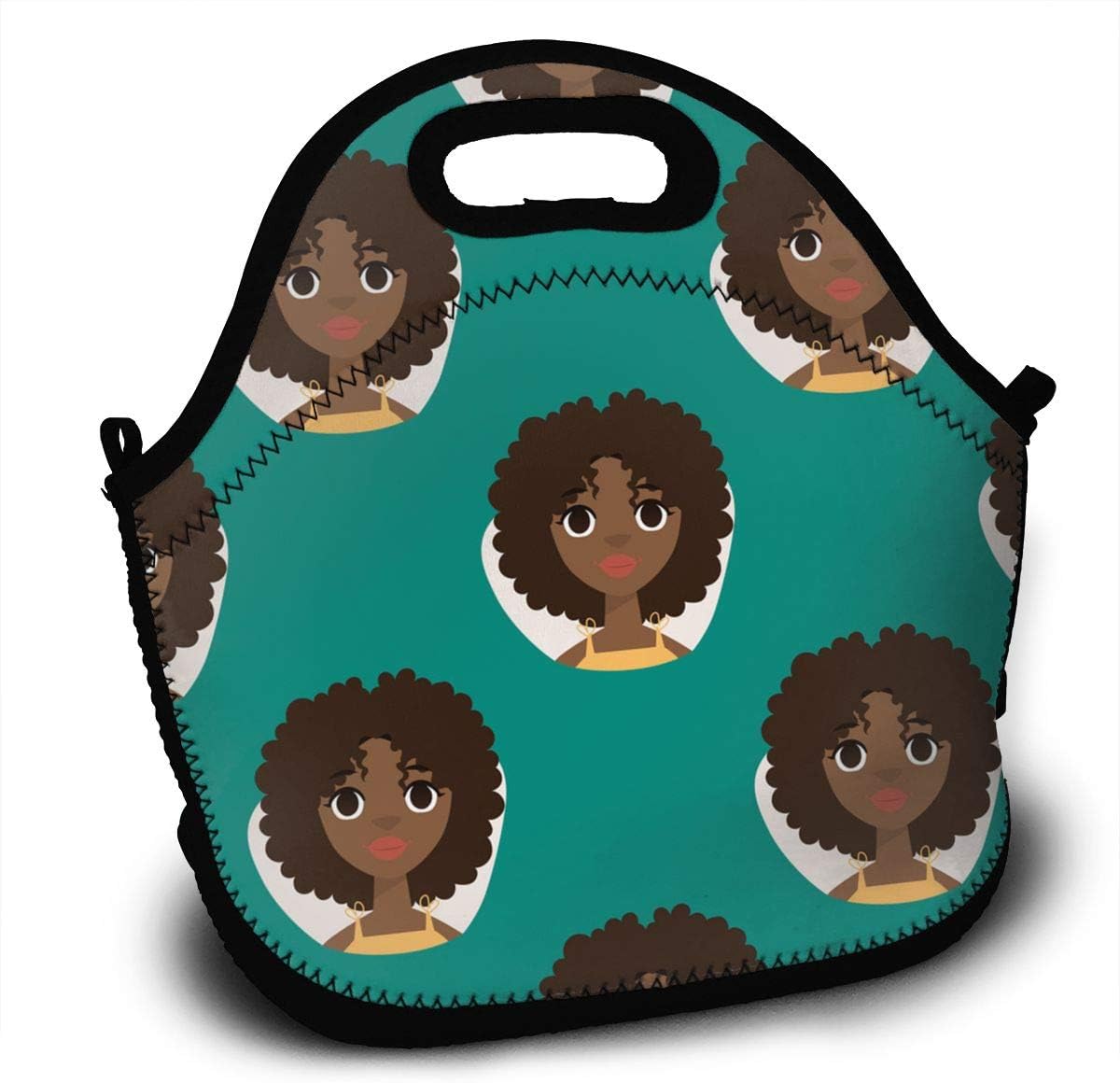 SARA NELL Neoprene Lunch Bag African American Girl Afro