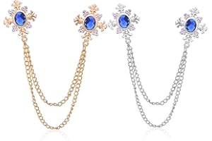 YOOESTORES82 Cross Crystal Tassel Chain Brooch.Gold Silver Tassel Collar Pins Broochs Rhinestone Lapel Pin for Men Women Suit Accessories