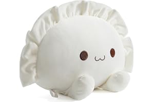 Ditucu Cute Dumpling Plush Pillow Funny Food Soup Dumpling Plushie Kawaii Stuffed Aniamls Toys Soft Hugging Gifts for Kids White 14 inch