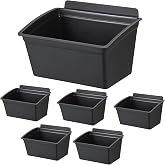 Sumnacon Slatwall Bins 6 Pcs Plastic Slatwall Organizer for Garage，Black | Slatwall Storage Bins for Storing Garage Accessories Multiple Stackable Slatwall Tool Organizer for Workshops,Retail Store